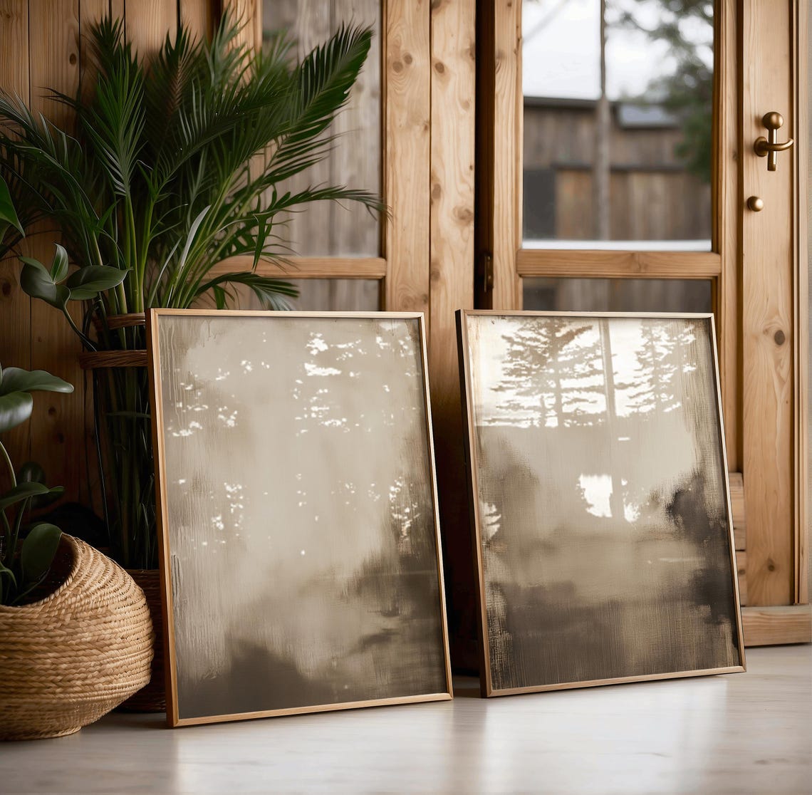 Wabi Sabi Neutral Abstract Art Set Of 2, Japandi - Image 3
