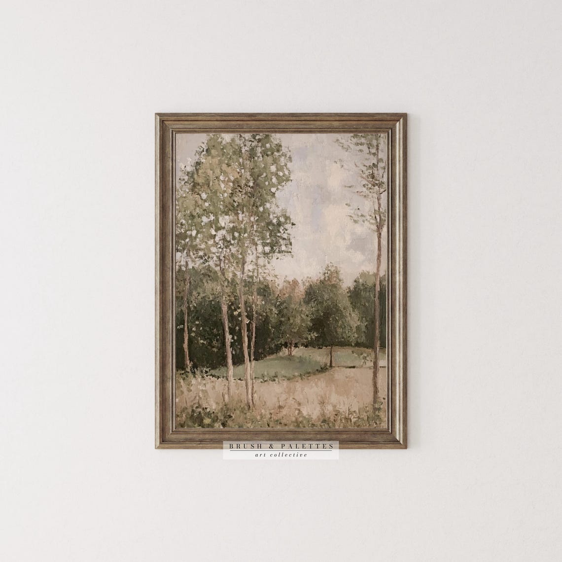 Birch Grove Impressionist Trees Soft White Meadow Painting Poster - Image 2