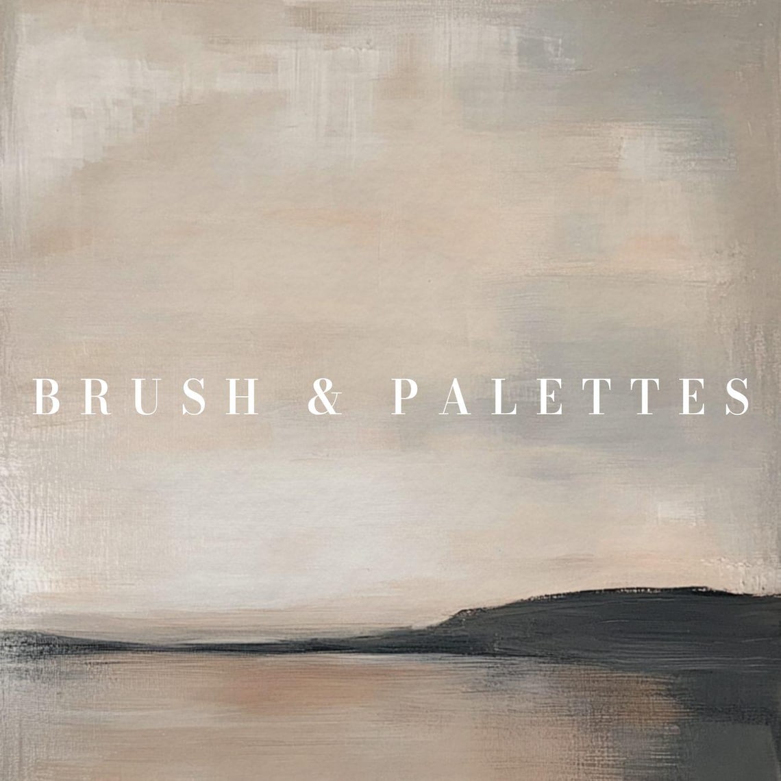 Abstract Neutral Lakeside Minimal Beige Horizon Calm Painting Poster - Image 2