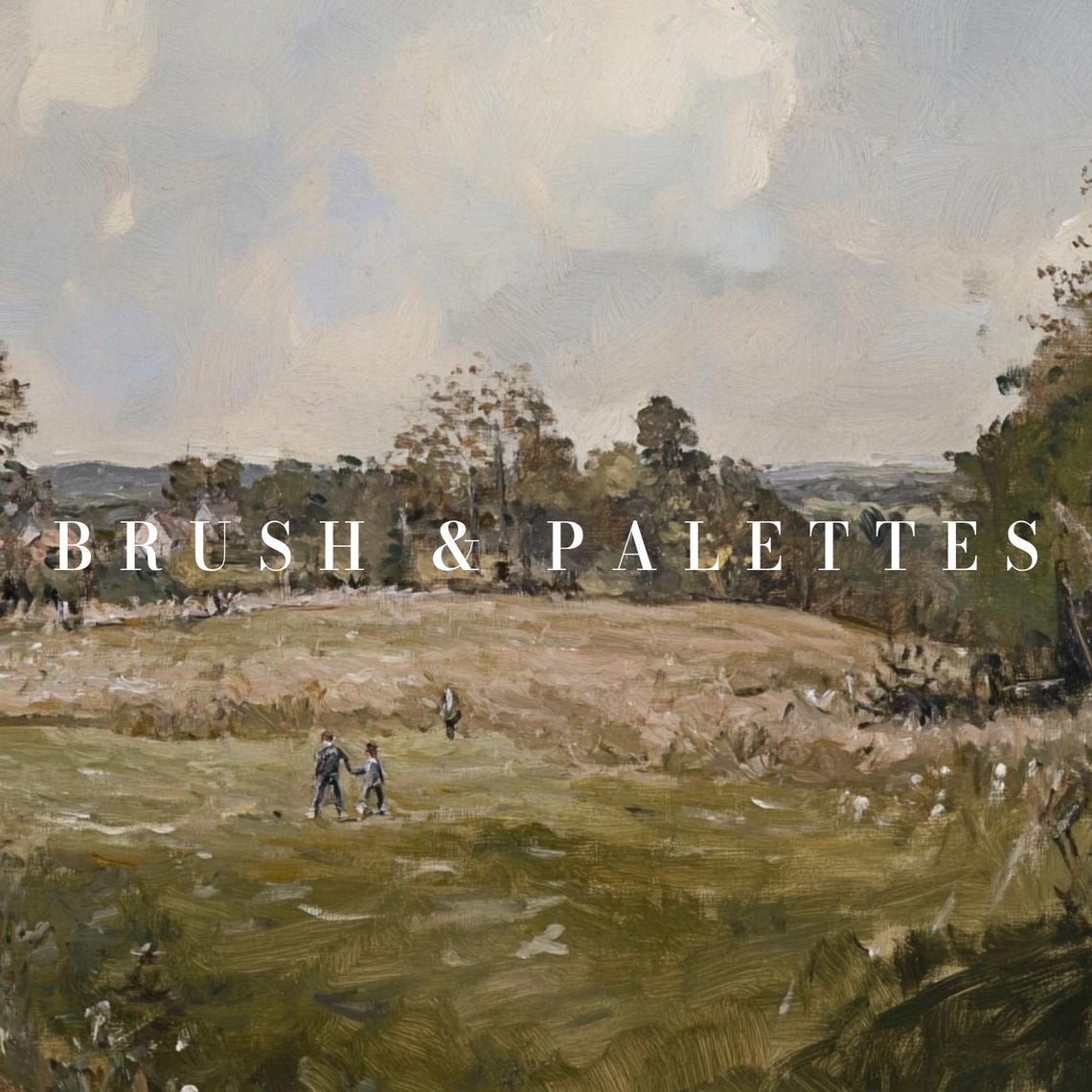 Soft Brush English Countryside Textured Landscape Painting Poster - Image 2