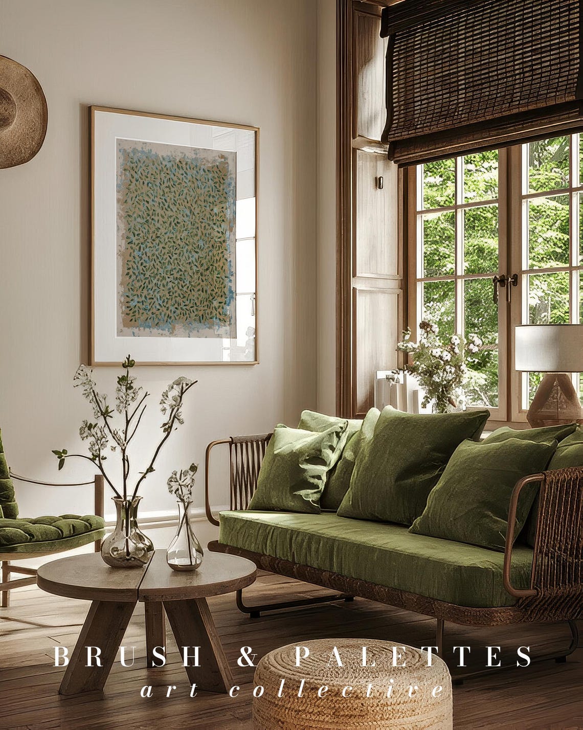 Textured Leaf Pattern Botanical Art Earth Tone Abstract Wall Art - Image 3