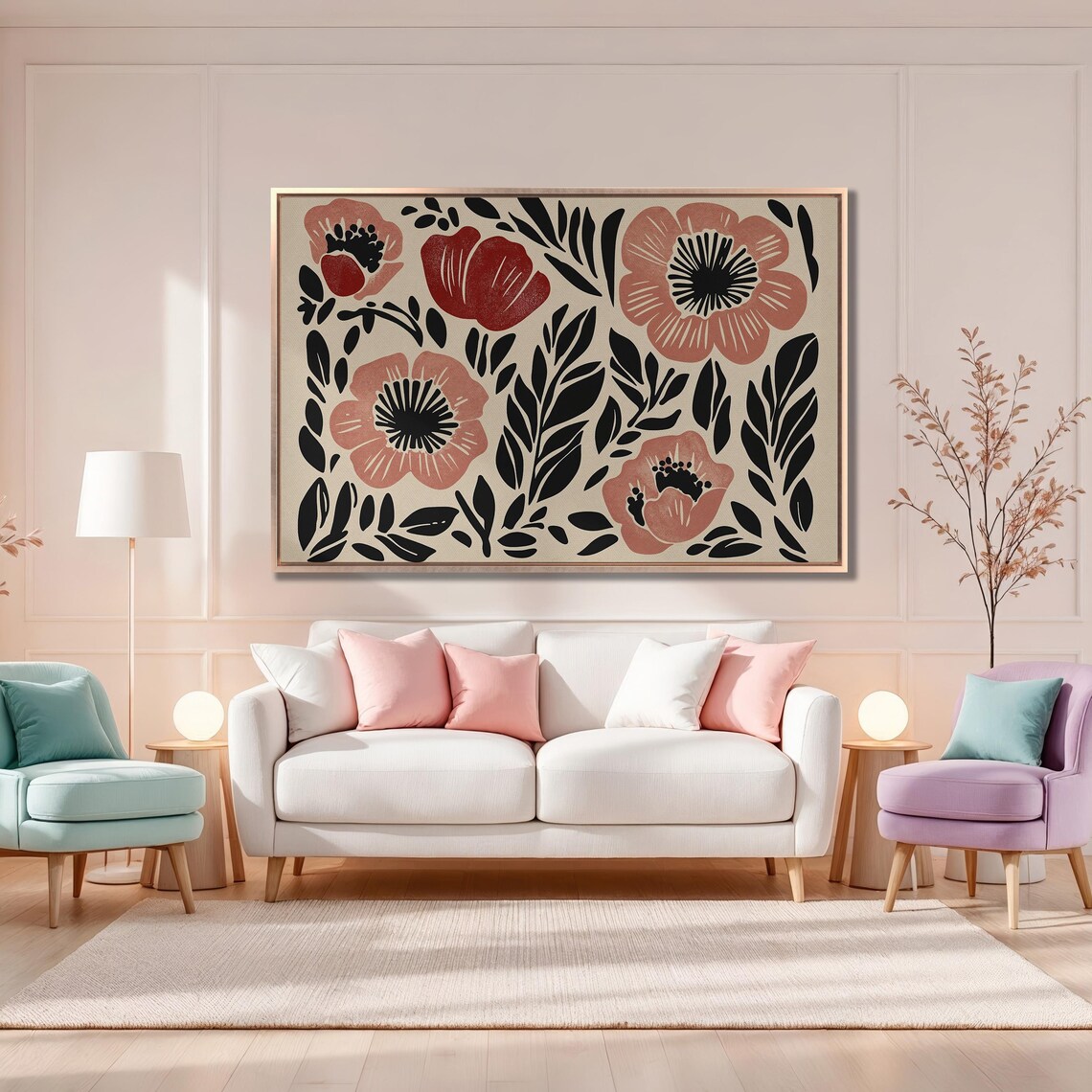 Minimalist Floral Botanical Art Print, Boho Decor - Image 4