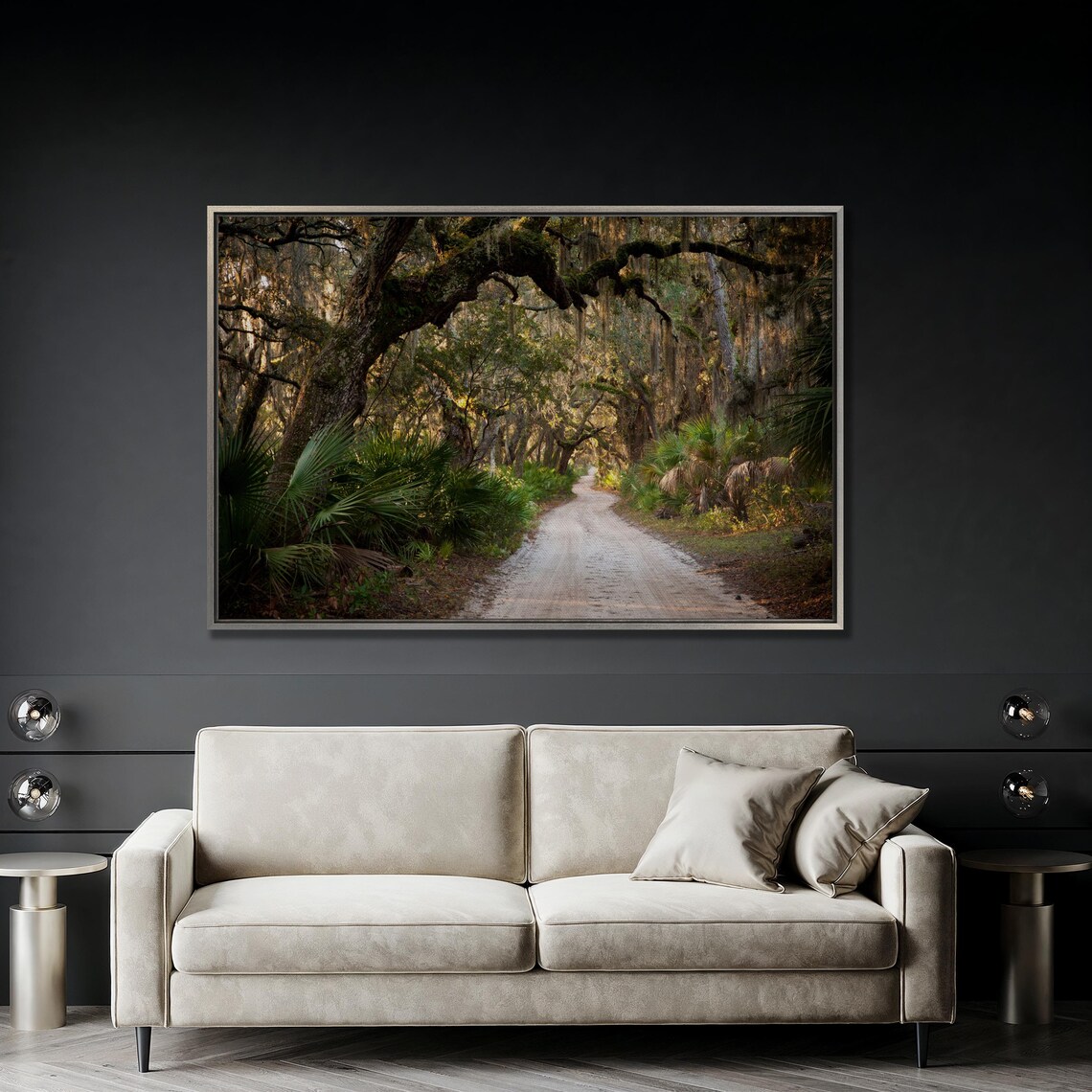 Green Trees Tunnel on Main Road, Georgia Landscape Art Print - Image 4