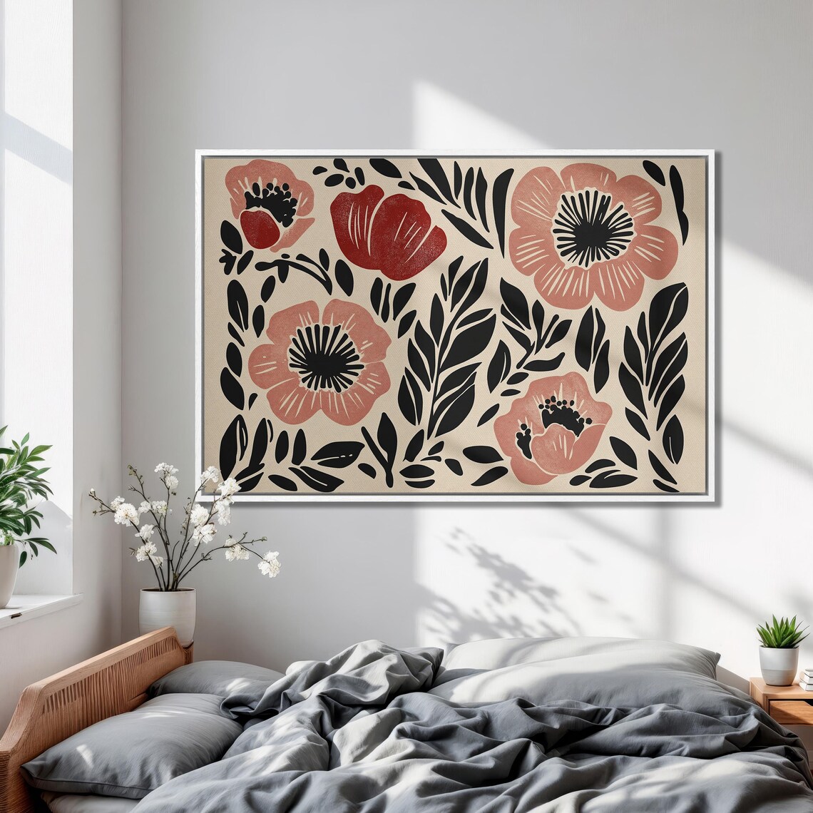 Minimalist Floral Botanical Art Print, Boho Decor - Image 2