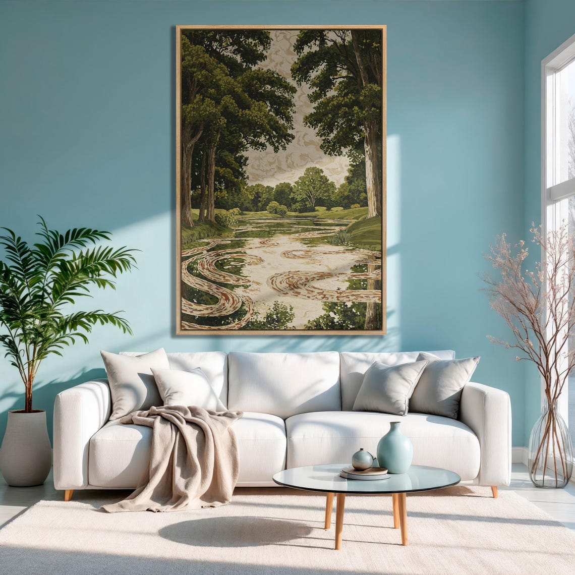 Woodland Pond with Swirling Reflections Vintage Artwork Poster - Image 3