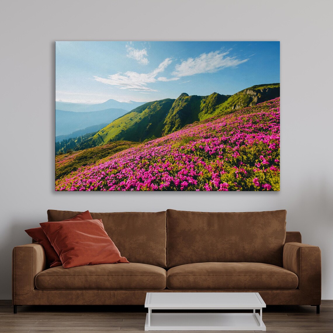 Carpathian Mountains Pink Wildflowers Travel Poster - Image 3