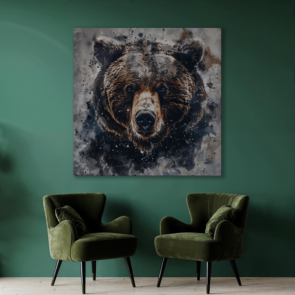 Grizzly Bear Portrait Watercolor Animal Art Print - Image 2