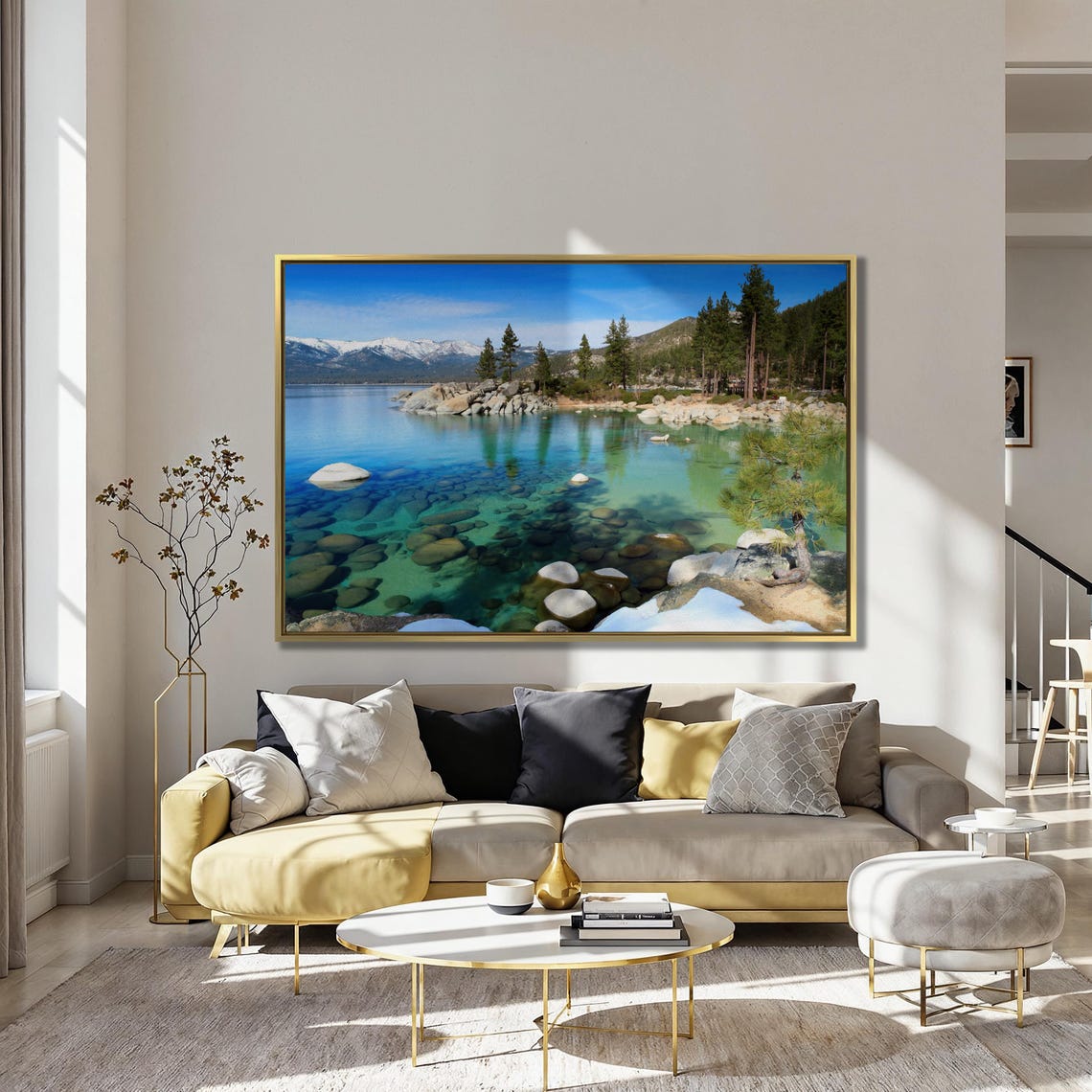Crystal Clear Lake Tahoe With Granite Boulders And Snowy Peaks Poster - Image 3