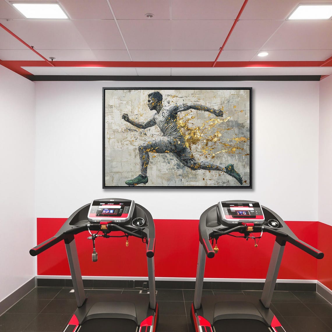 Abstract Soccer Player in Motion with Gold Splash Sports Poster - Image 5