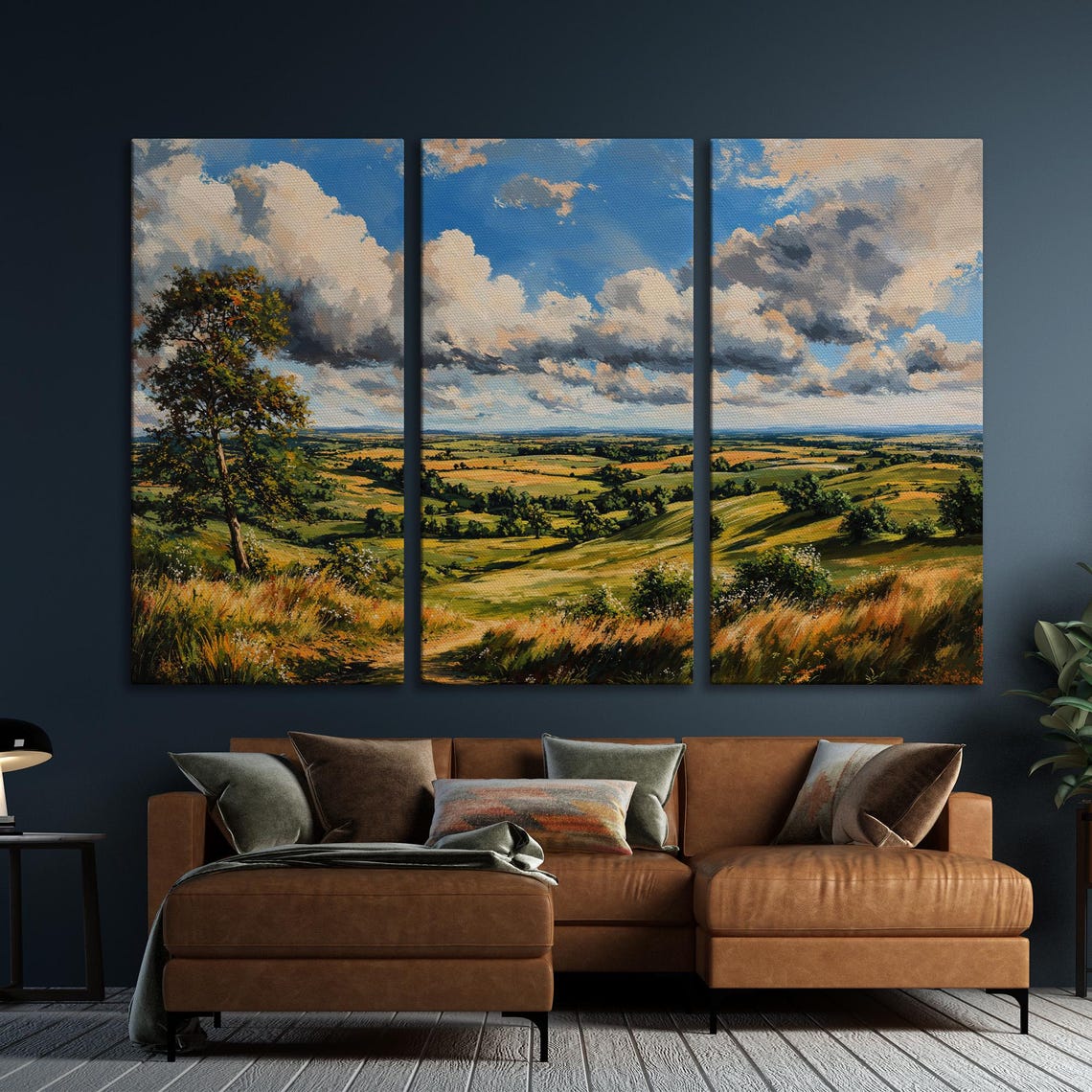 Open Fields And Rolling Hills Framed Print Extra Large Blue Sky And Green Landscape Wall Art Country Wall Decor Ready To Hang - Image 6