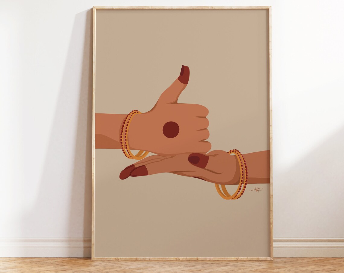 Shiva Linga Mudra Art, South Asian Decor