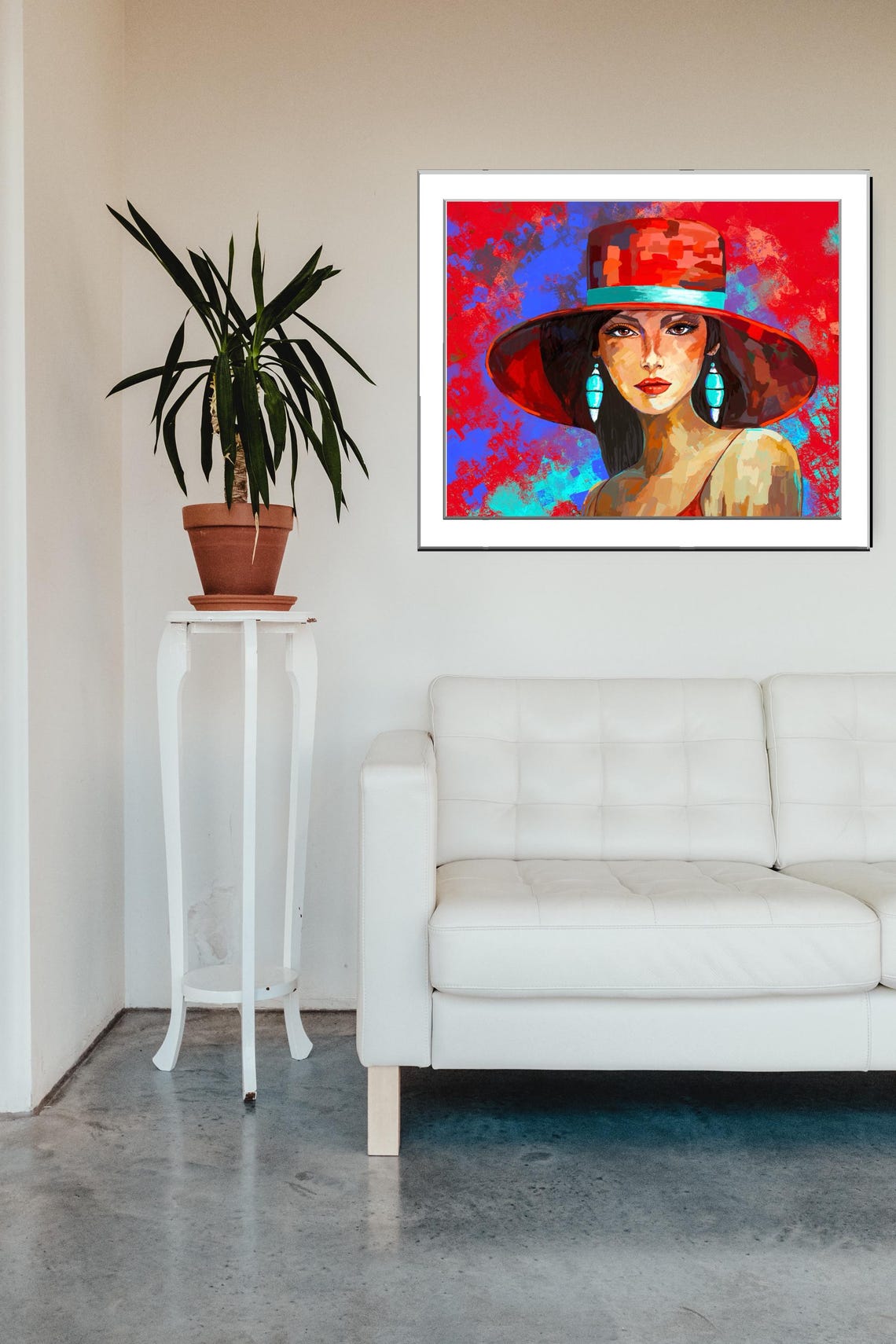 Lady In Red Portrait Art Print - Image 3