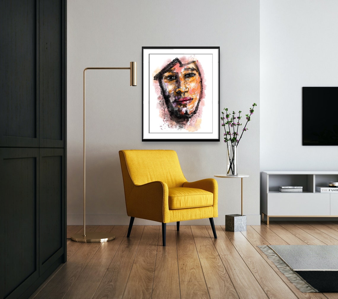 Abstract Portrait, Man's Face Art Print - Image 2