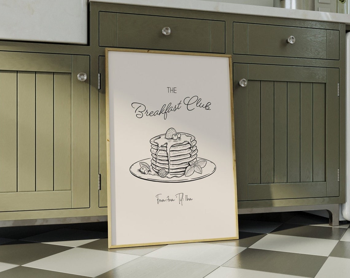 The Breakfast Club Pancake Stack Line Art Print For Kitchens