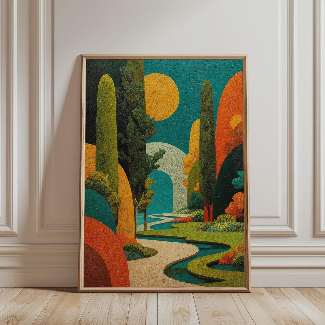 Surreal Garden Mid Century Modern Colorful Botanical Wall Art