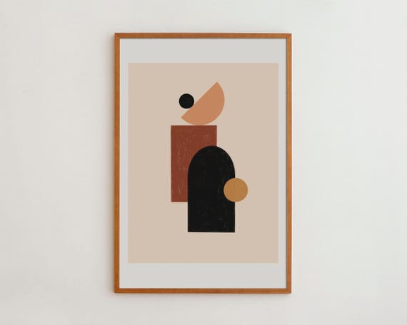 Neutral Boho Art Print For Eclectic Home Decoration Geometric Poster