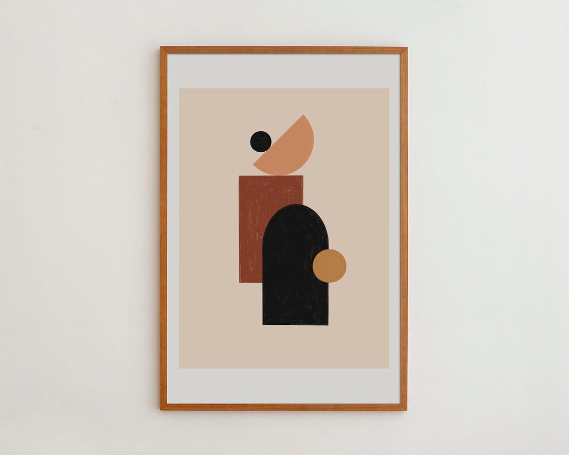 Neutral Boho Art Print For Eclectic Home Decoration Geometric Poster
