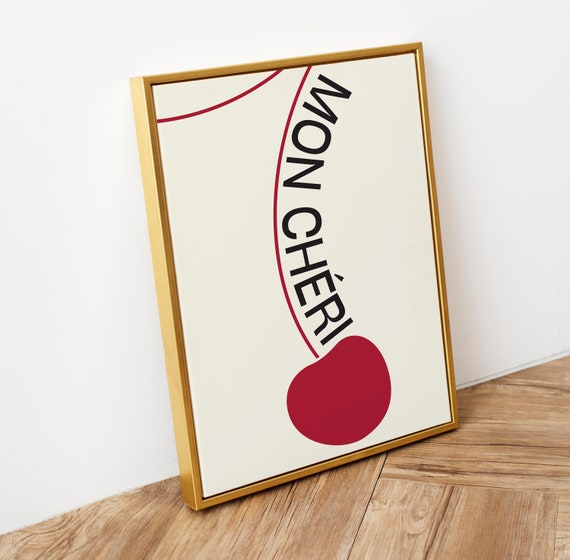 Wall Art French Cherry Dopamine Decor Colorful For Your Home Mid Century Modern Fruit Design