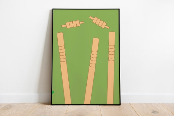 Cricket Poster Wall Art Sport Test For Living Room Retro Fan