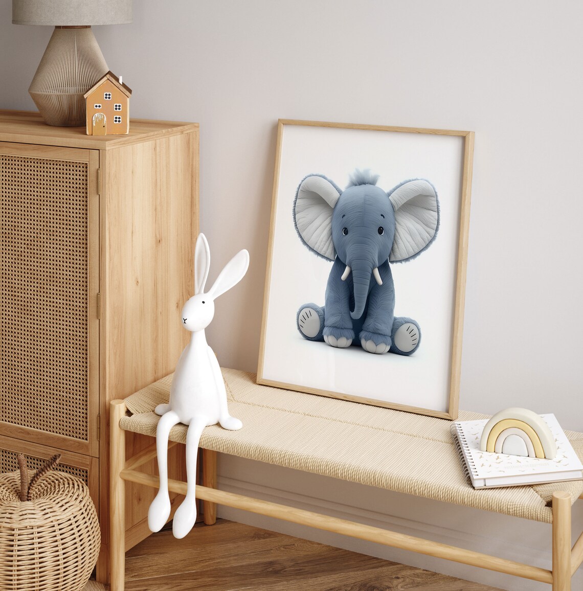 Adorable Baby Elephant With Big Ears Sweet Nursery Animal Poster - Image 4