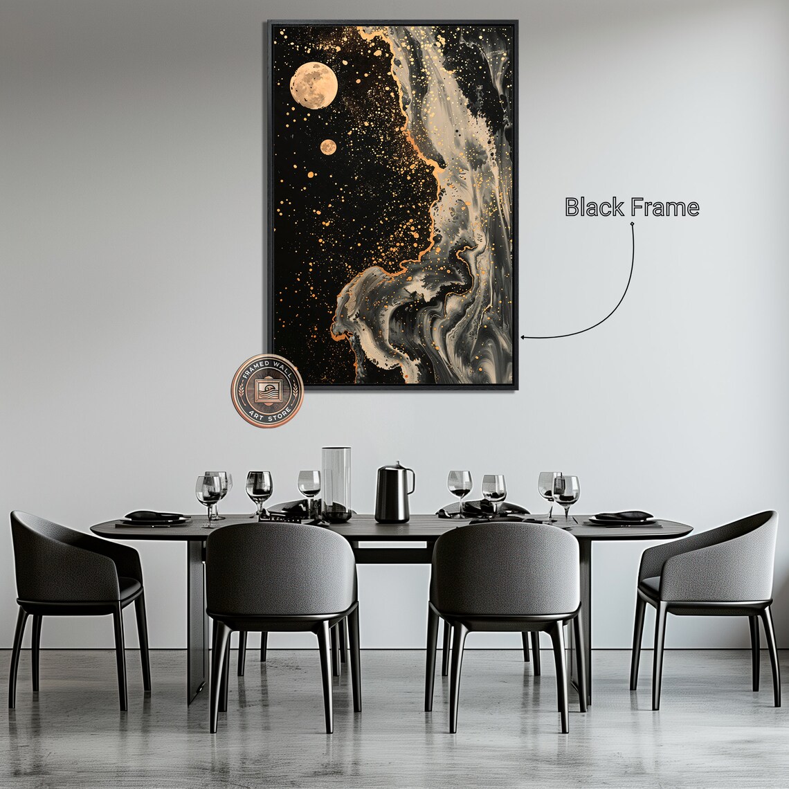 Mystical Moonscape Abstract Space Art Print - Image 3