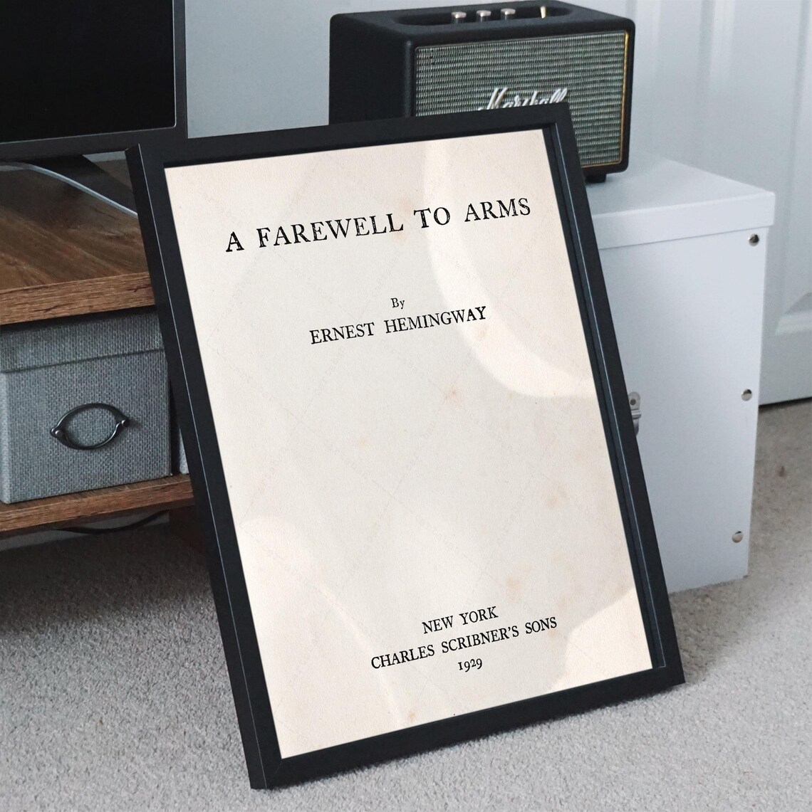 Ernest Hemingway A Farewell To Arms 1929 Title Page Print Poster Literary - Image 3