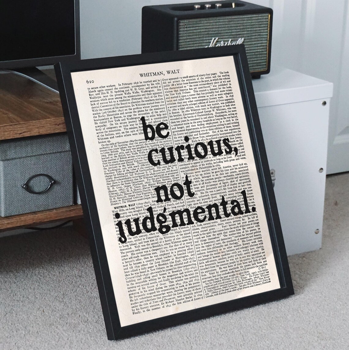Be Curious Not Judgmental, Walt Whitman Quote Art Print - Image 3