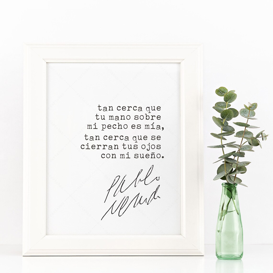 Pablo Neruda Sonnet XVII Poetry Quote Art Print - Image 2