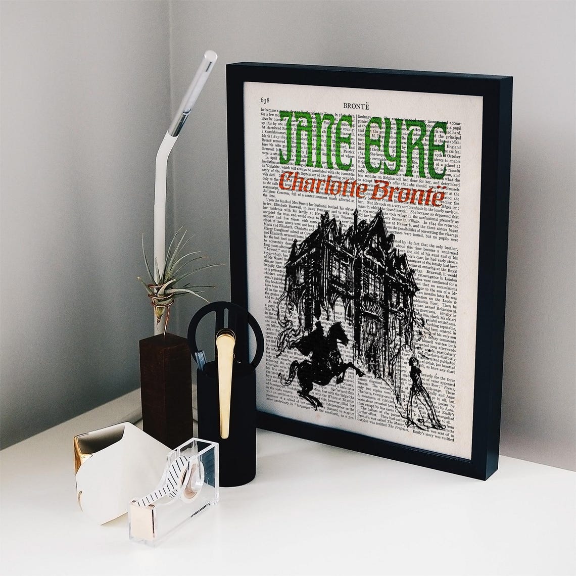 Jane Eyre Charlotte Bronte Vintage Dictionary Page Literary Art Poster - Image 2