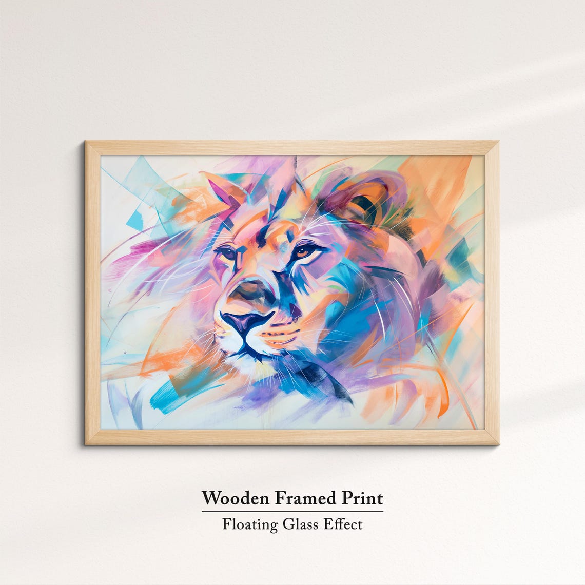 Lion Colorful Purple Orange Expressive Abstract Portrait Art Poster - Image 6