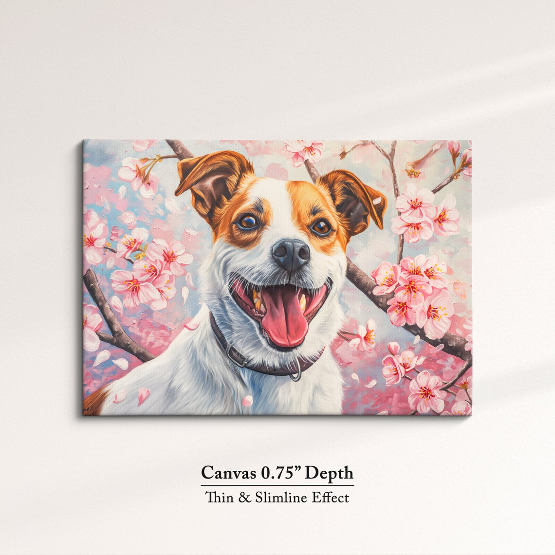 Happy Jack Russell Terrier In Cherry Blossoms Spring Dog Wall Poster - Image 4