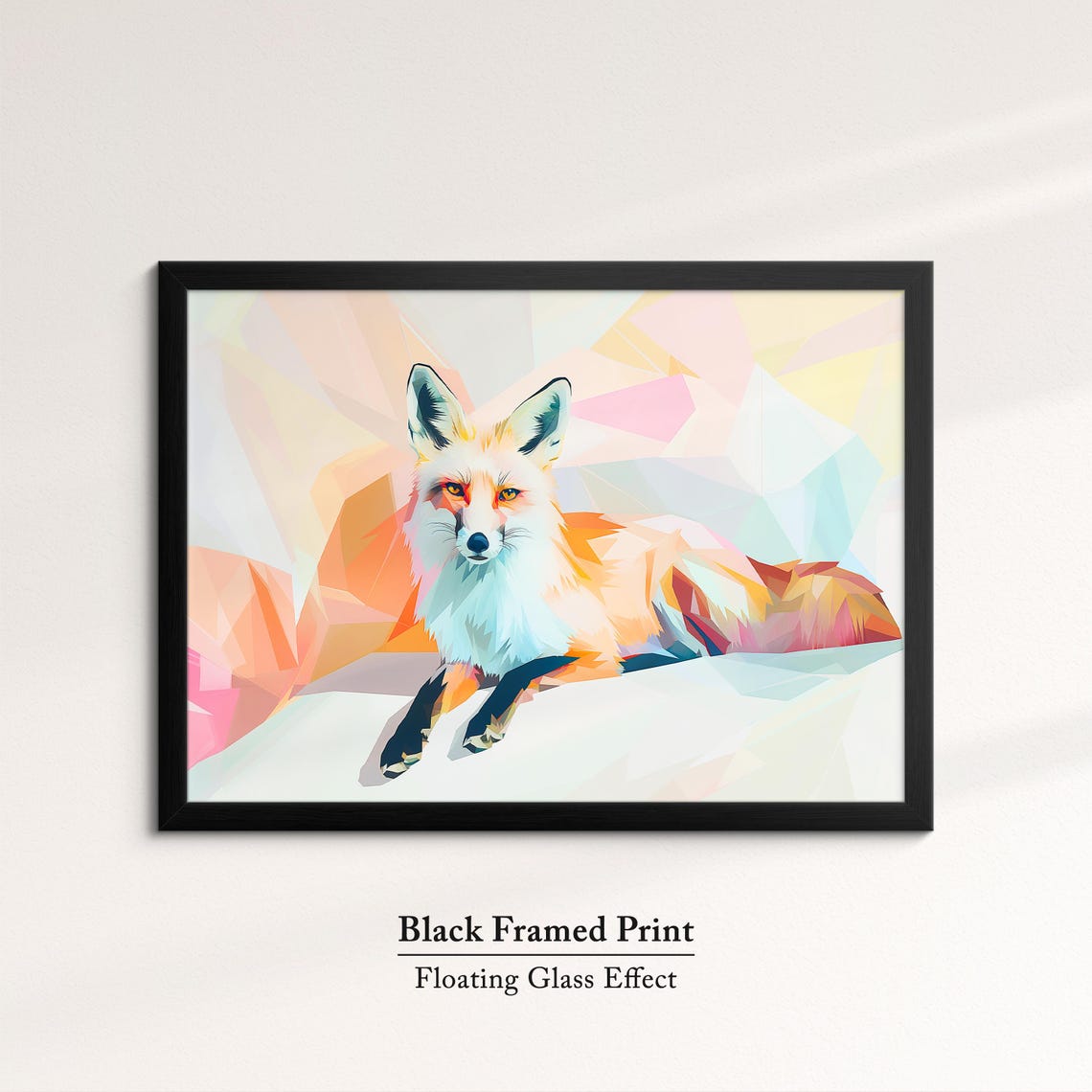 Fox Geometric Low Poly Pastel Abstract Modern Wildlife Wall Poster - Image 8