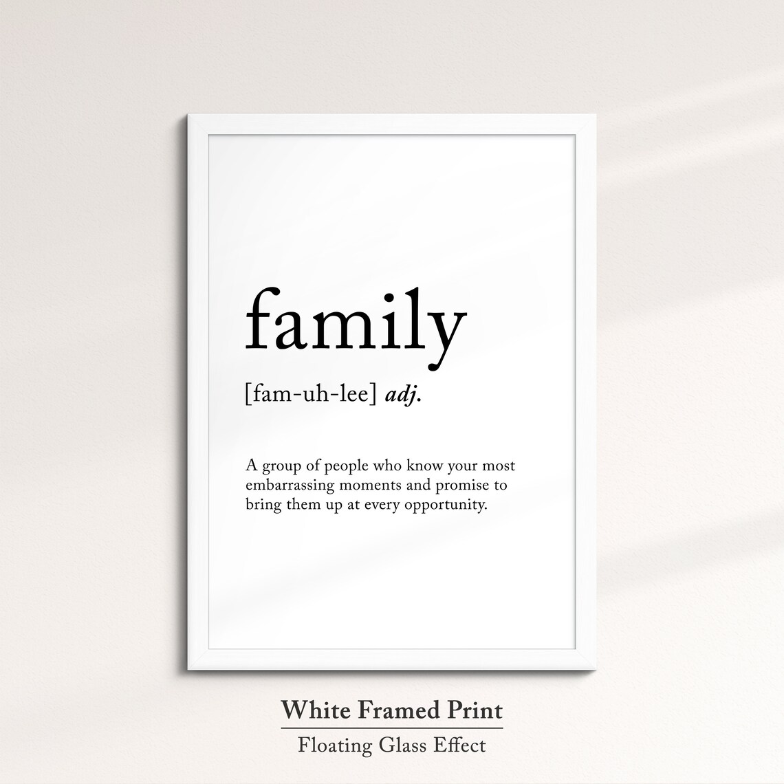 Family Funny Definition Dictionary Quote Minimalist Framed Print Framed Wall Art Poster Home Decor Interior Funny Gifts For Family - Image 7