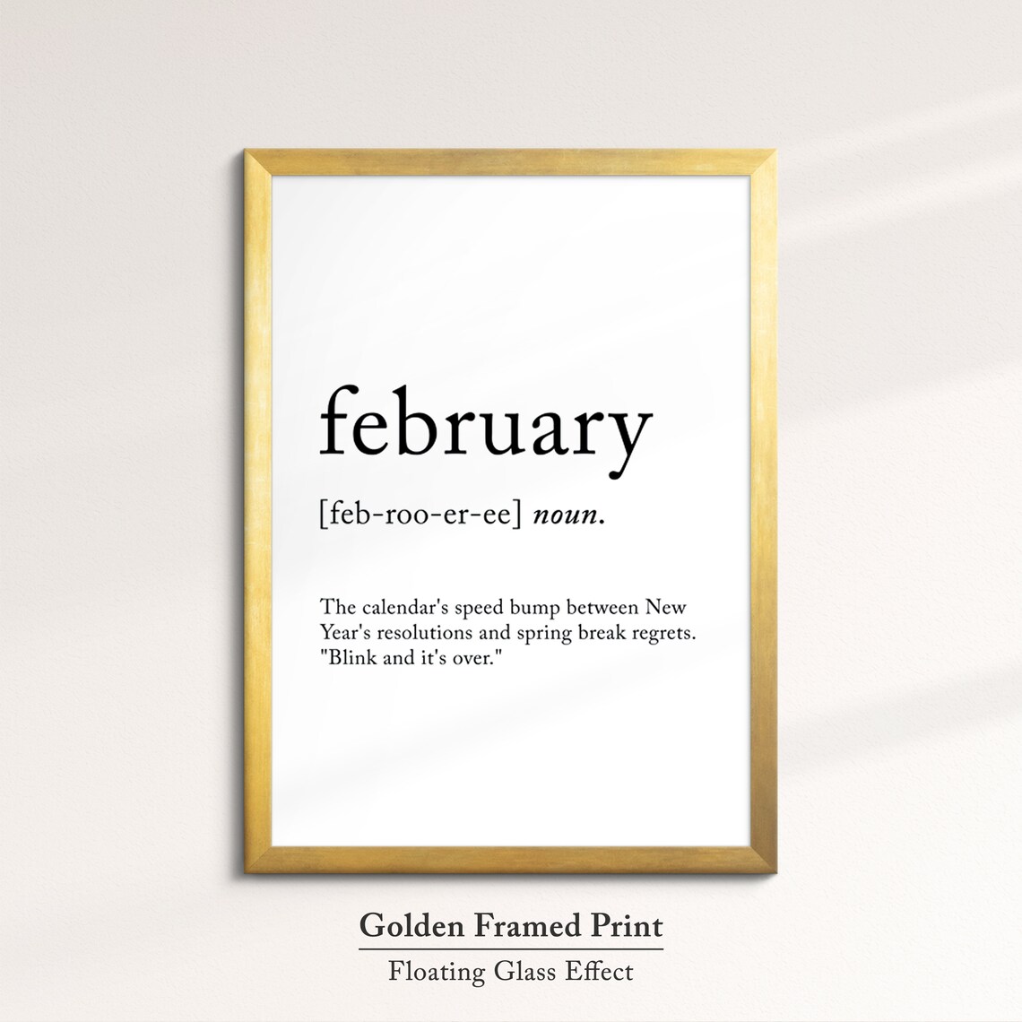 February Minimalist Definition Quote Word Art Framed Print Framed Female Wall Art Lady Poster Feminine Home Decor Gifts For Her - Image 4