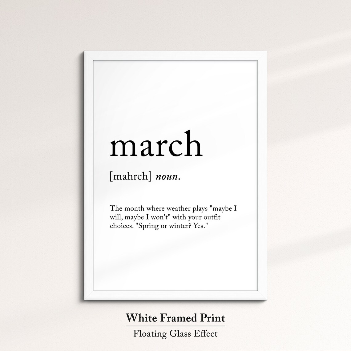 March Minimalist Definition Quote Word Art Framed Print Framed Female Wall Art Lady Poster Feminine Home Decor Gifts For Her - Image 7