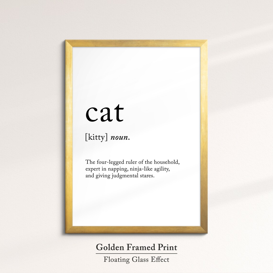 Cat Funny Definition Dictionary Quote Minimalist Black White Wall Art Print - Image 5