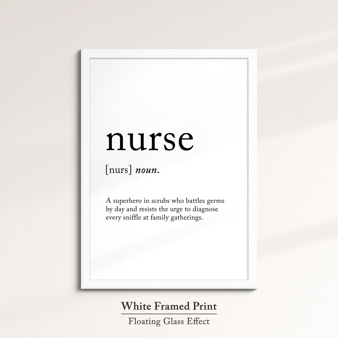 Nurse Funny Definition Dictionary Quote Minimalist Framed Print Framed Wall Art Poster Home Decor Interior Funny Gift For Nurses - Image 7