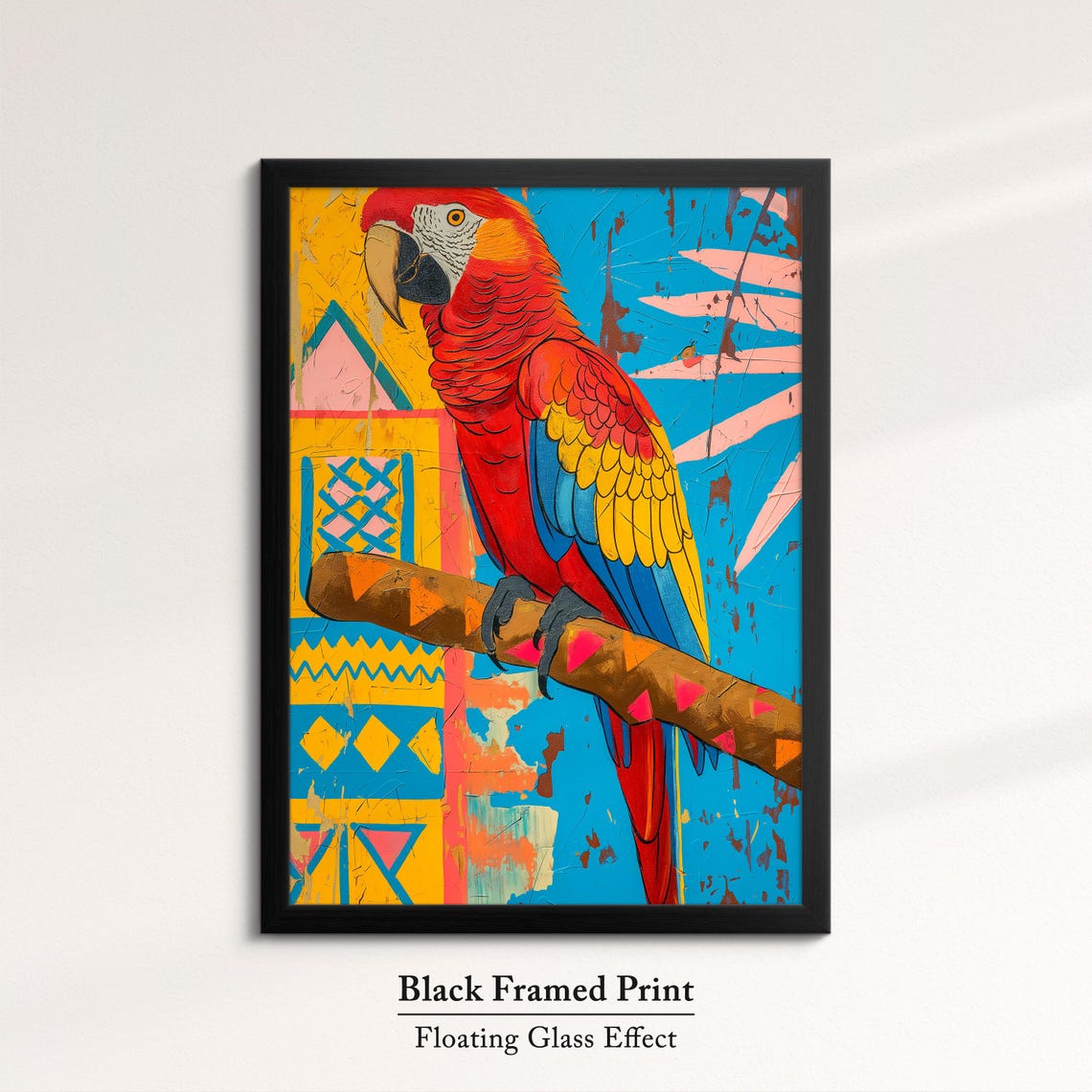 Scarlet Macaw Parrot Pop Art Tribal Blue Yellow Tropical Bird Poster - Image 8