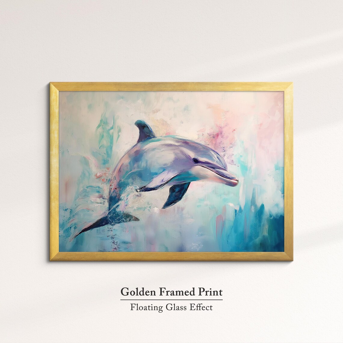 Dolphin Abstract Oil Painting, Animal Art Print - Image 5