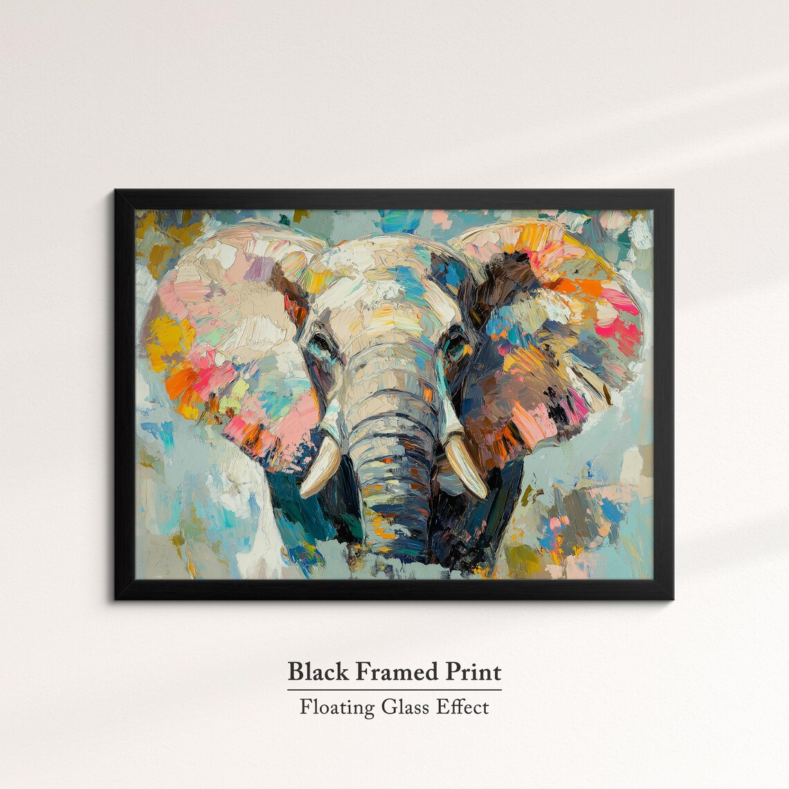 Abstract Elephant Oil Painting, Animal Art Print - Image 8