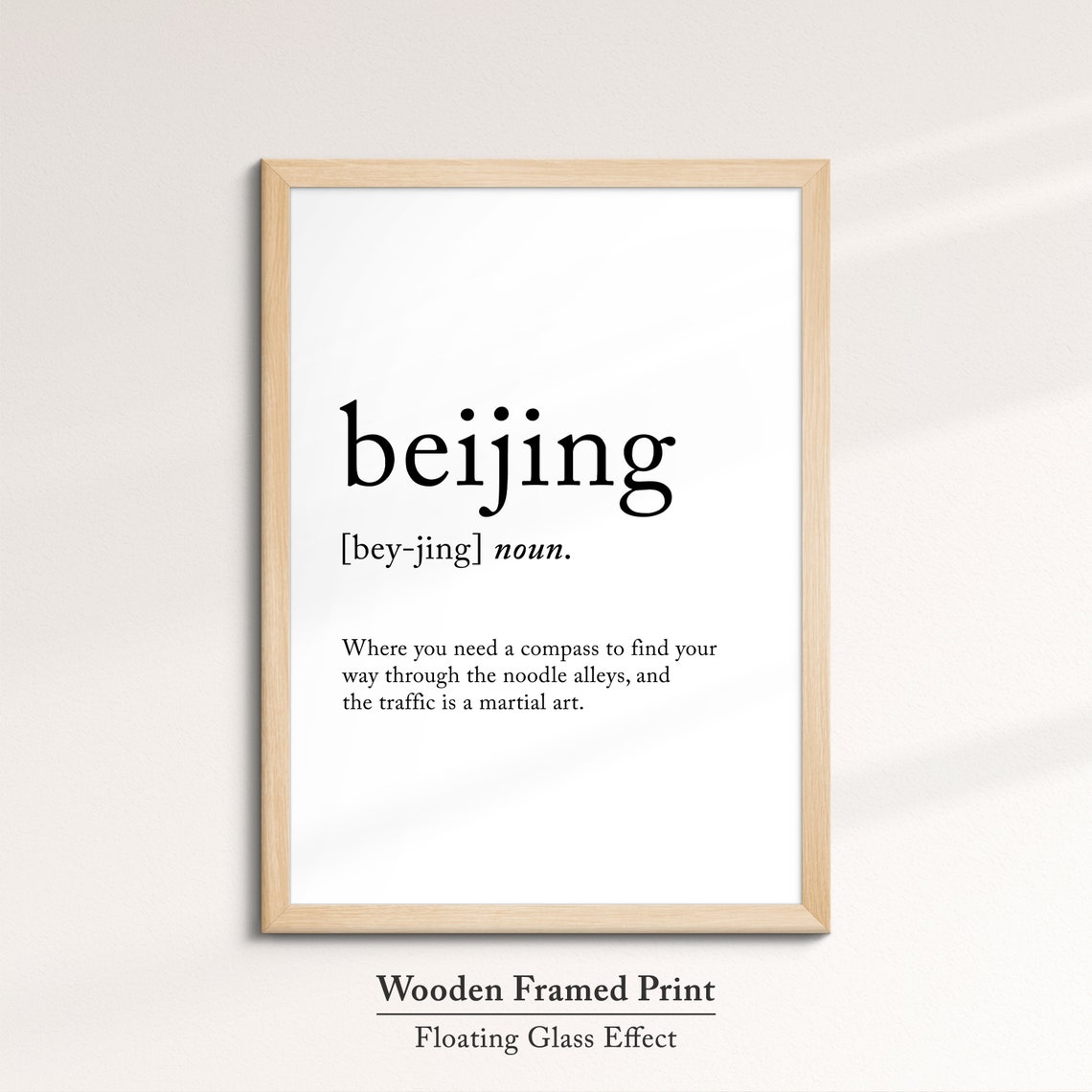 Beijing China Funny Dictionary Definition Quote Minimalist Wall Poster - Image 6