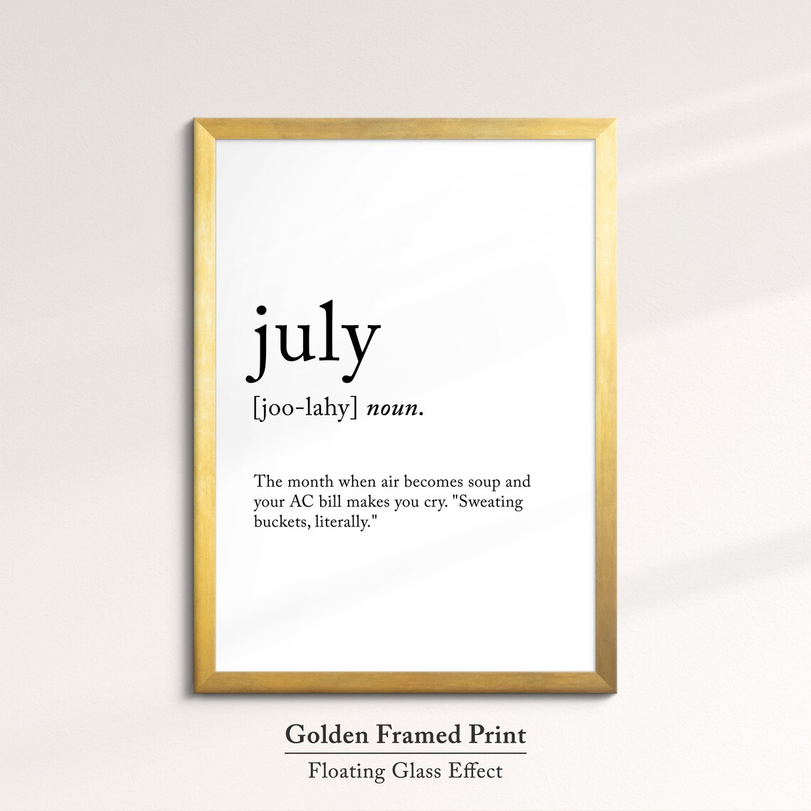 July Minimalist Definition Quote Word Art Framed Print Framed Female Wall Art Lady Poster Feminine Home Decor Gifts For Her - Image 4