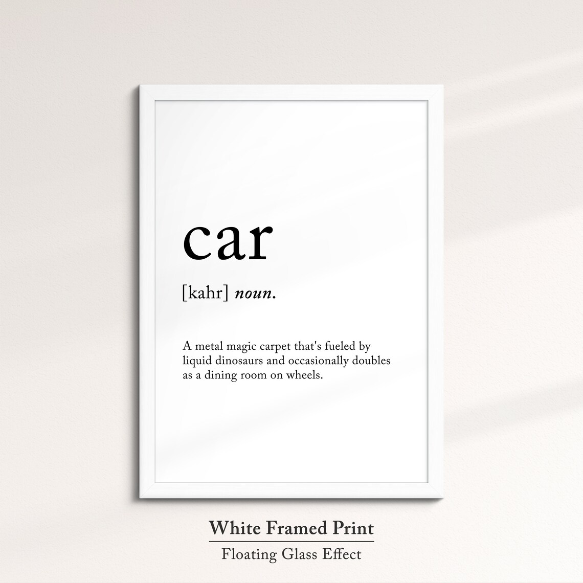 Car Funny Definition Dictionary Quote Minimalist Framed Print Framed Wall Art Poster Home Decor Interior Funny Gifts For Car Lover - Image 7