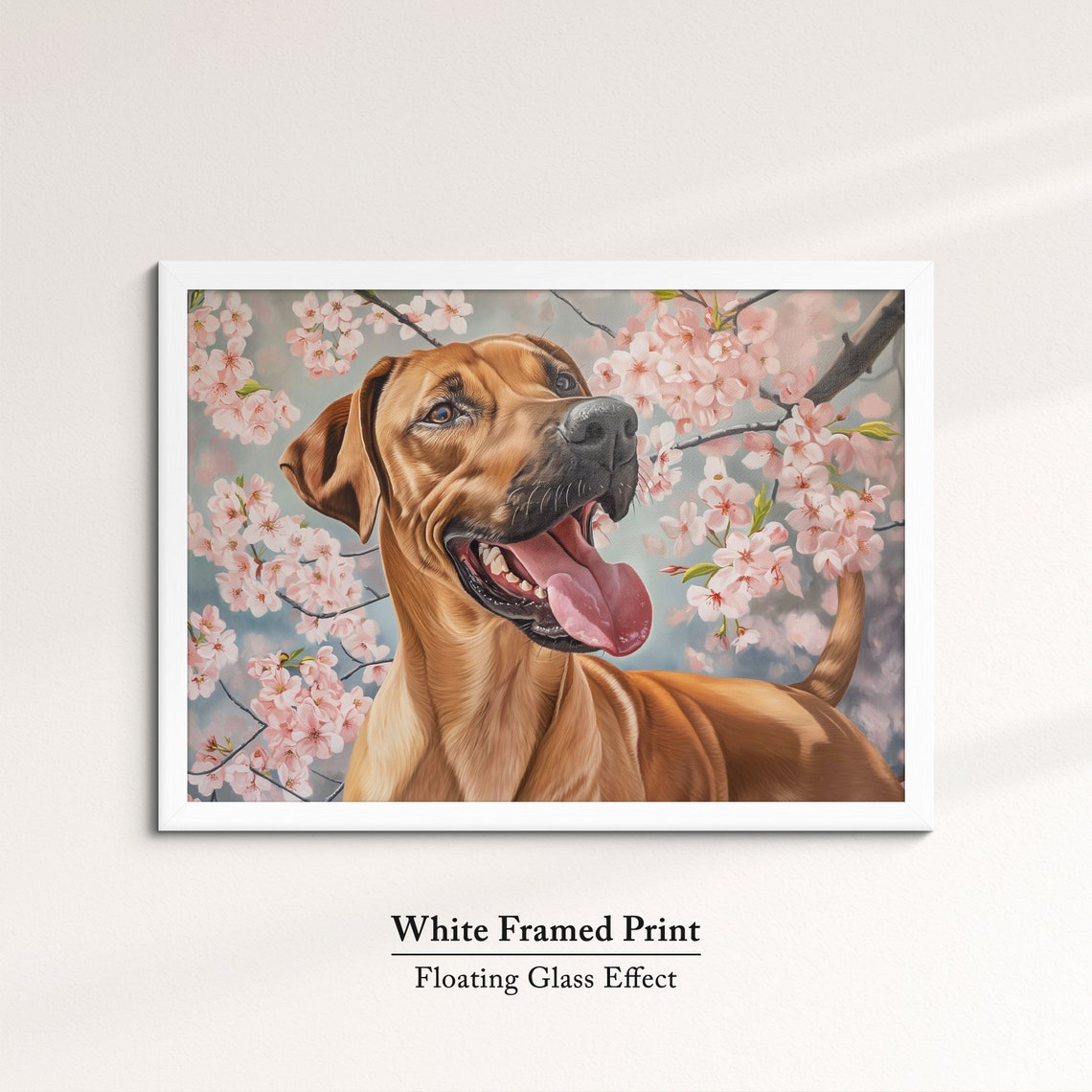 Rhodesian Ridgeback Smiling In Cherry Blossoms Happy Spring Dog Poster - Image 7