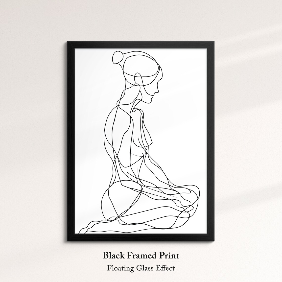 Seated Woman Profile Minimalist Line Art Drawing Modern Feminine Wall Art Print - Image 8