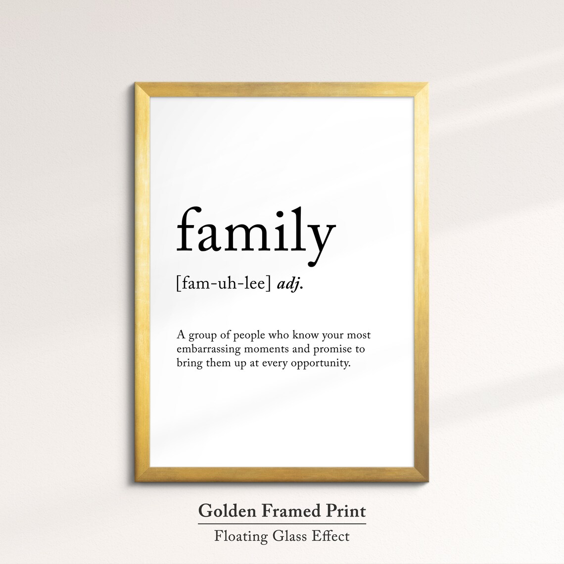 Family Funny Definition Dictionary Quote Minimalist Framed Print Framed Wall Art Poster Home Decor Interior Funny Gifts For Family - Image 5