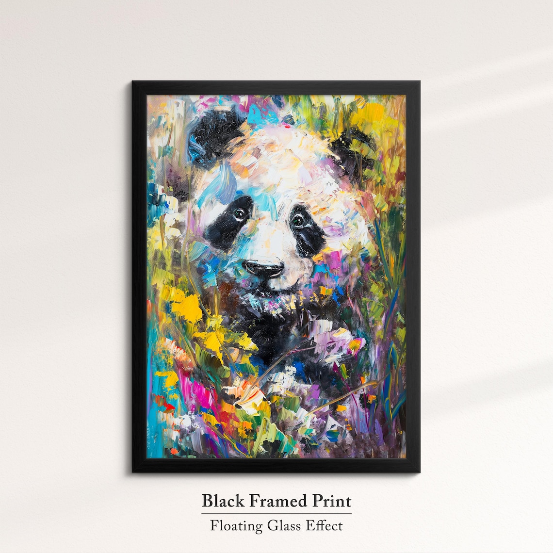 Giant Panda Face Colorful Abstract Bold Brushstroke Wildlife Wall Art - Image 8