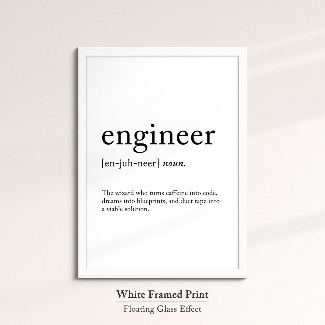 Engineer Funny Dictionary Definition Quote Minimalist Poster Gift - Image 7