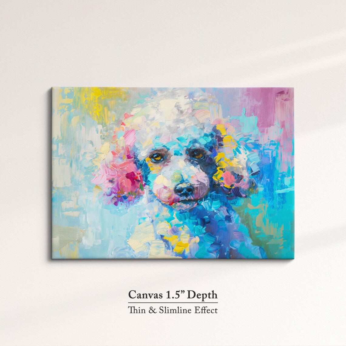 Colorful Abstract Poodle Puppy Oil Painting Pastel Art Poster - Image 3