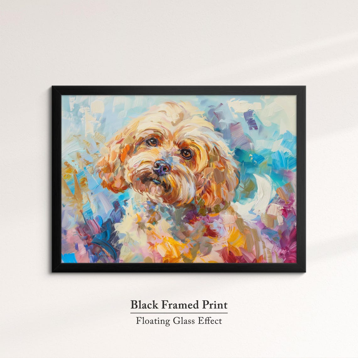 Cockapoo Face Front Cream Apricot Coat Colorful Abstract Dog Poster - Image 8